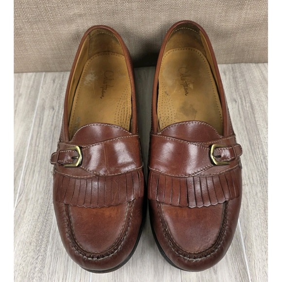 Vintage Cole Haan Men\'s Kiltie Monk Strap Fringe Brown Dress Shoes Loafers 11 D main image 5